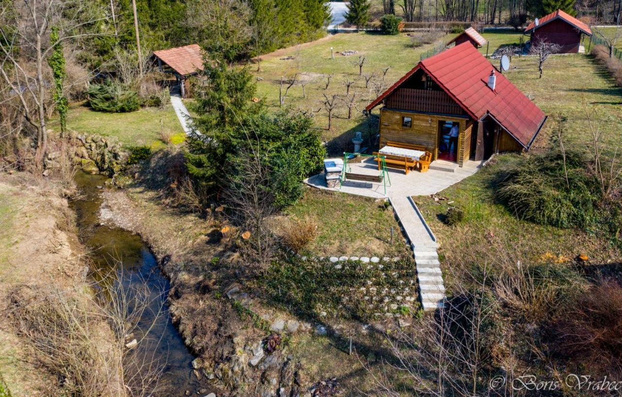 Wooden Cabin Zurej With Hot Tub Bukovje v Babni Gori エクステリア 写真